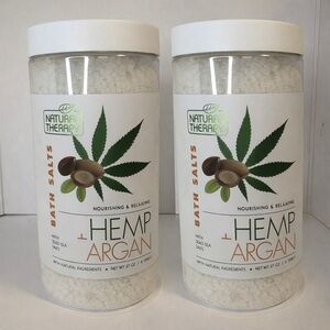 Natural Therapy Argan Bath Salts 37oz Relaxing Spa Soak 2 Pack